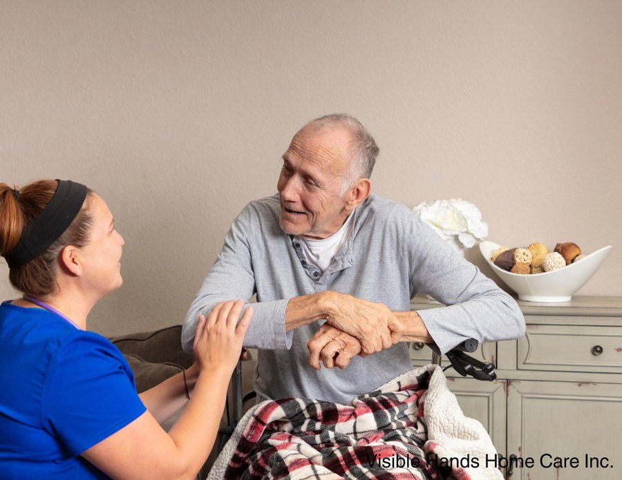Visible Hands caregiver with client